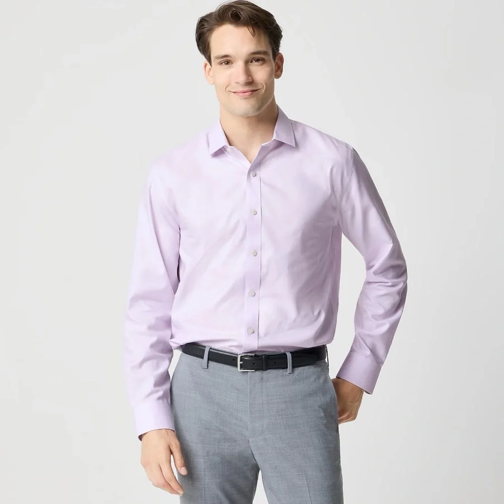 J.Crew Wrinkle-free dobby dress shirt Lilac Purple Mens Size XL NWT‎ Office Work